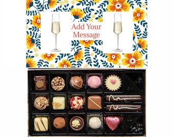 Personalisierte Schokoladen-Geschenkbox | 16 Box | Gelbe Blumen