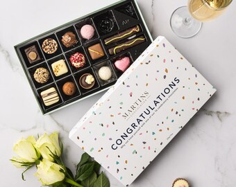 Congratulations Chocolate Gift Box | 16 Chocolates Chocolate Gift for Her and Him Artisan Handmade Chocolates Belgian Chocolate Assortment