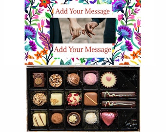 Personalised Chocolate Gift Box | 16 Box | Wildflowers