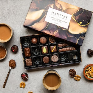 Martin's Chocolatier Dark and Delicious Chocolate Collection Gift Box with 16 Chocolates