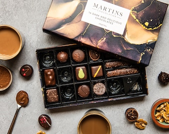 Martin's Chocolatier Dark and Delicious Chocolate Collection Gift Box with 16 Chocolates