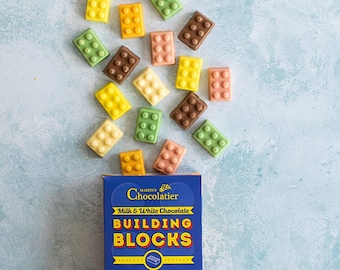 Chocolate Building Blocks Milk and White Chocolate Gift Novelty Chocolate Valentine's Gift for Him and Her Easter Chocolate British