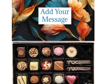 Personalisierte Schokoladen-Geschenkbox | 16 Karton | Blumig