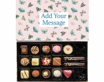 Personalisierte Schokoladen-Geschenkbox | 16 Karton | Schmetterlinge