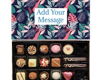 Personalisierte Schokoladen-Geschenkbox | 16 Box | Lebendiges Florales