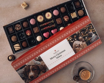 Personalisierte Weihnachtsschokoladen-Geschenkbox (4 Bilder)