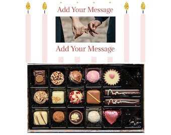 Personalised Chocolate Gift Box | 16 Box | Pink Candles