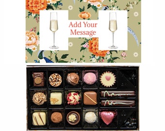 Personalisierte Schokoladen-Geschenkbox | 16 Box | Pfauen