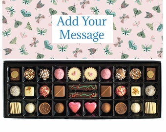 Coffret cadeau chocolat personnalisé | Boîte de 30 | Papillons