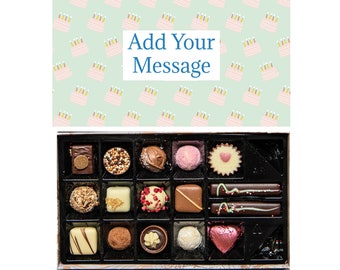 Personalisierte Schokoladen-Geschenkbox | 16 Karton | Geburtstagstorte