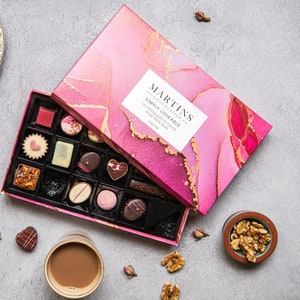 Caja de bombones de San Valentín Regalo para ella Caja romántica de bombones Trufas de chocolate para San Valentín 16 cajas Martin's Chocolatier