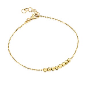 Naos center bracelet - 14k gold Beaded Bracelet - 14k bracelet, 14 k solid gold bracelet, 14k gold bracelet women, bracelet beads