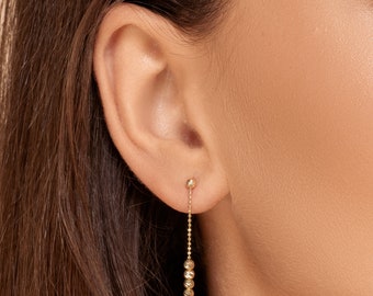 Naos earrings - 14k solid gold earrings - gold earrings, 14k gold earrings, shiny gold earrings, earrings, 5EBA22Y