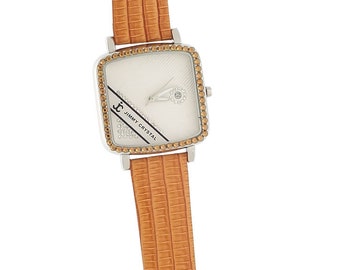 Swarovski Adorned Glam Ladies watch - Tan crystal Squared 557