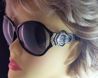 Sparkling on Trend Round 60's inspired Sunglasses adorned with Swarovski - TO THE LIMIT