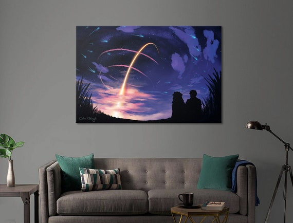 SpaceX Launch of Falcon Heavy 2018 painting canvas print | Etsy