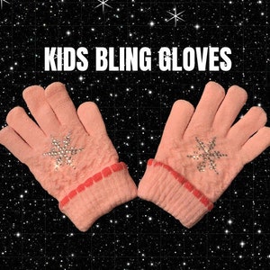 Kids Bling Frozen Snowflake Handschoenen, Schaatshandschoenen, Schaatsfeest, Kinderwinterhandschoenen, Handschoenen voor de feestdagen, Handschoenen om te schaatsen