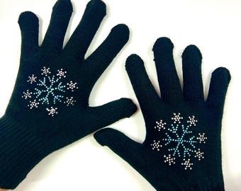 Guanti Da Pattinaggio Su Ghiaccio Donna E Ragazza – Con Strass, Nylon, Per Competizione O Pratica, Taglie XS-XL - 5