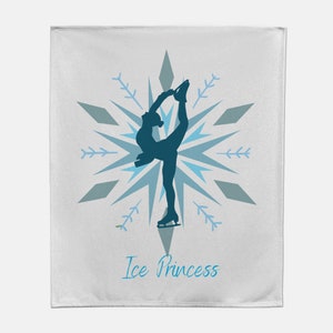 Figure Skate Blanket, Custom Sweatshirt Fleece Blanket, Personalized Ice Skater Throw Blanket, Warm Cozy Soft Blanket, Ice Rink, Gift ideas