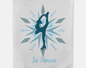 Figure Skate Blanket, Custom Sweatshirt Fleece Blanket, Personalized Ice Skater Throw Blanket, Warm Cozy Soft Blanket, Ice Rink, Gift ideas