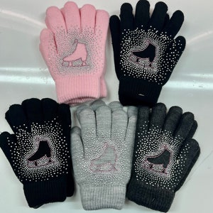 Fleece Lined Bling Gloves for Kids, Double lined, Rhinestone gloves, Warm Winter Gloves, Figure Skater, Ice Skater, Winter Accessories, ice