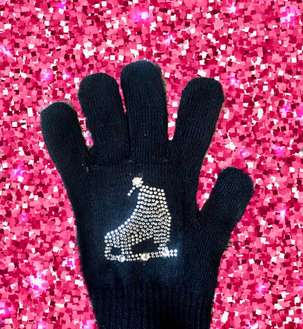 Crystalized Ice Skate Gloves Kids Gloves for Figure Skaters Etsy