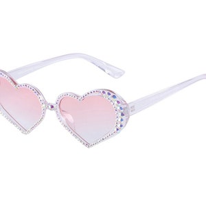 Rhinestone Heart Sunglasses, bling sunglasses, costume glasses, crystal glasses, Barbie sunglasses,