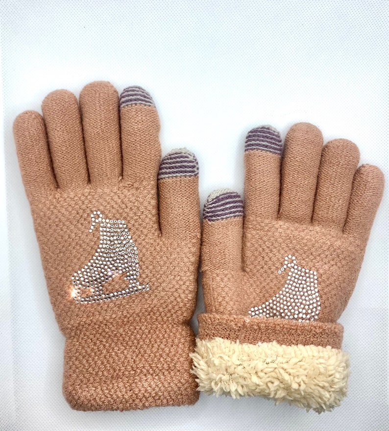 Pink Winter Gloves for Teens and Adults Rhinestone Gloves Etsy