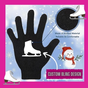 Kids Rhinestone gloves, Pink Winter Gloves, Crystalized Ice Skate Gloves, Bedazzled, Bling, Figure Skater Party, Fashion Sparkle Gloves,