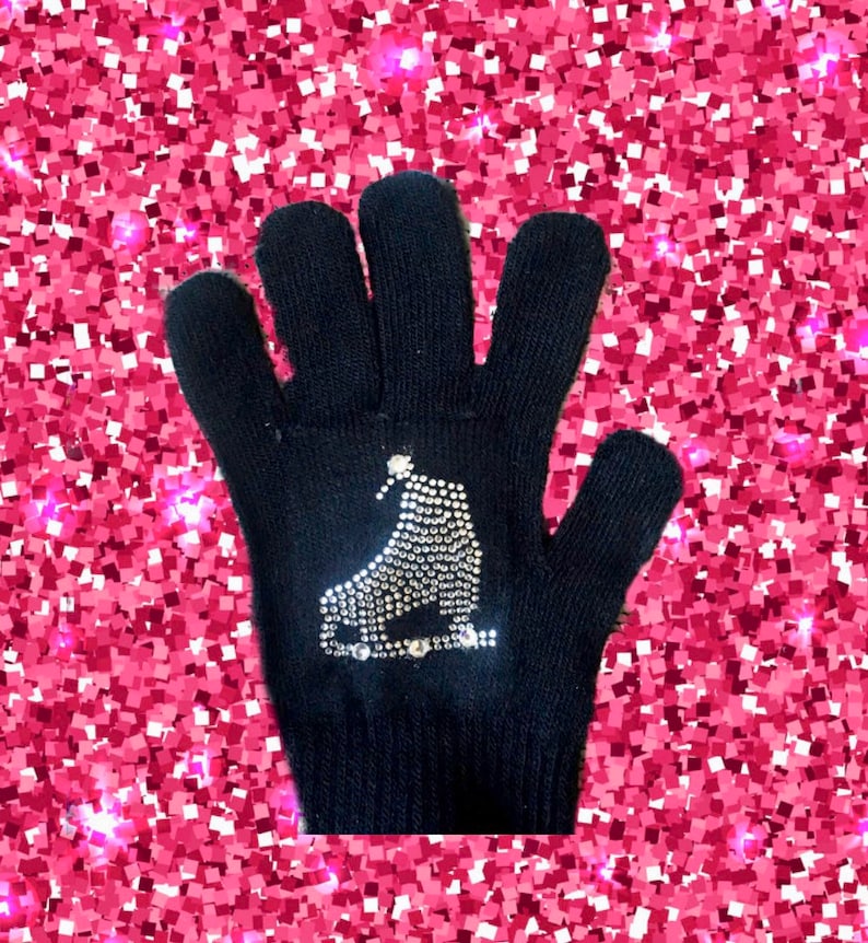 Crystalized Ice Skate Gloves Kids Gloves for Figure Skaters Etsy