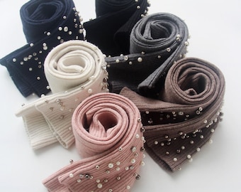Pearl & Rhinestone Leg Warmers for Figure Skaters, Stylish Skating Accessory, Sparkly Performance wear, Ice Skating, Dance, Winter Gift