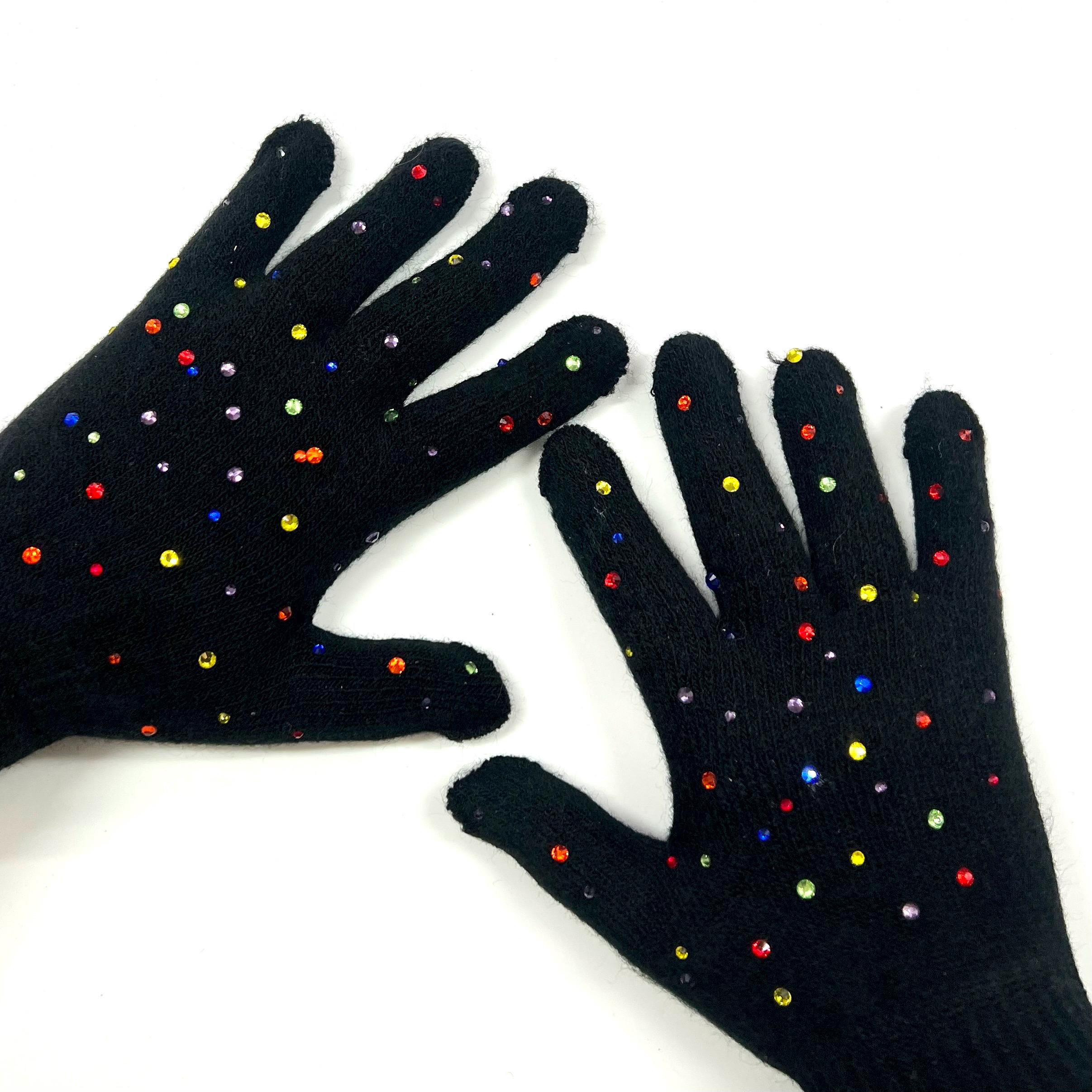1 Paire Gants Patinage Artistique Avec Cristaux - Accessoire Scintillant Pour Compétition Et Danse