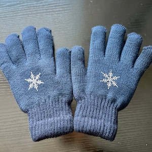 Fleece lined Winter Gloves for Teens and Adults, Rhinestone Gloves, Double lined and warm, extra thick, Ice Skater, Stocking stuffer,