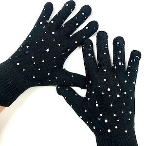 Silver Rhinestone Gloves, Crystalized Ice Skate Gloves, Bedazzled Bling Gloves, Figure Skater, Sparkle gloves, Ice Skate, Adults, Teen, Kid