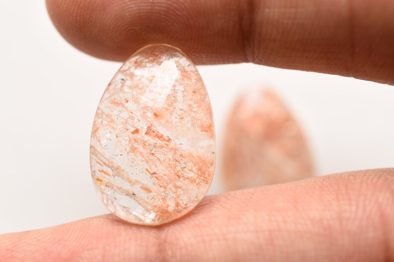 Pair Of SUNSTONE /& CRYSTAL FACETED Doublet Uneven Shape Flat Rose Cut 22x15 mm Natural Loose Gemstone Cabochon Stone Unique Rare Gemstone