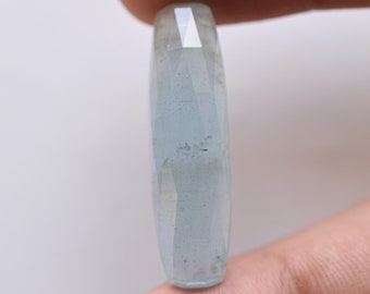 AQUAMARINE CUSHION SHAPE Faceted Cab 33x9 mm Natural Loose Gemstone Cabochon Stone | Loose Aquamarine | Semi Precious Gemstone | Cabmore