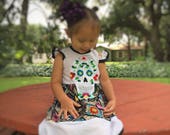 Girls Day of the Dead Skull dress, Baby Skull dress, Girls Halloween dress, Baby Halloween costume, Dia de los Muertos dress, Skull dress