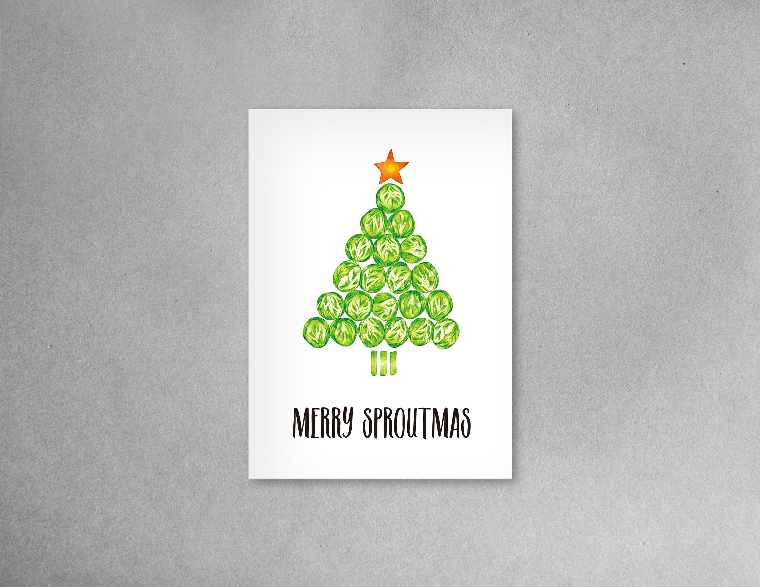 Funny Christmas Card For Vegetarians Vegans Printabel, Merry Vegan Christmas Card, Merry Christmas And Happy New Year Card, 5x7 Inches Card - UK