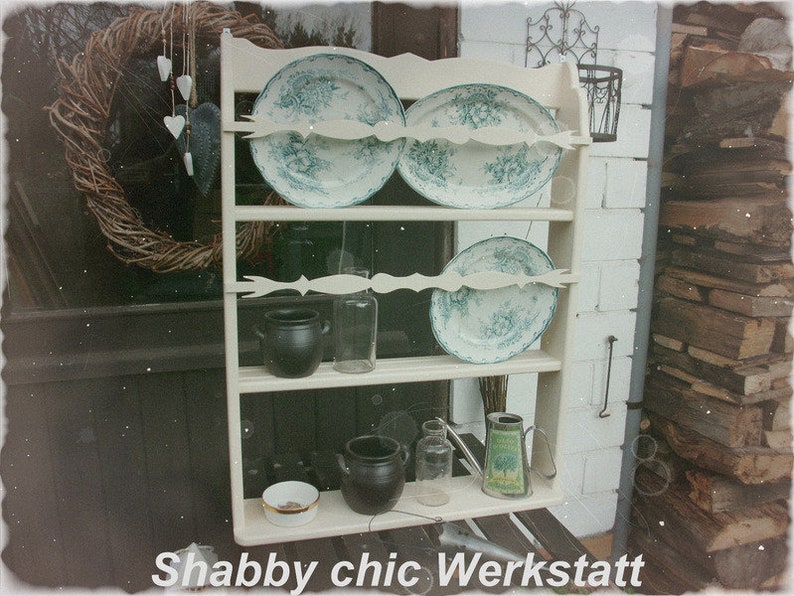 Plate shelf / Kitchen shelf / Wall shelf / Shabby chic image 1