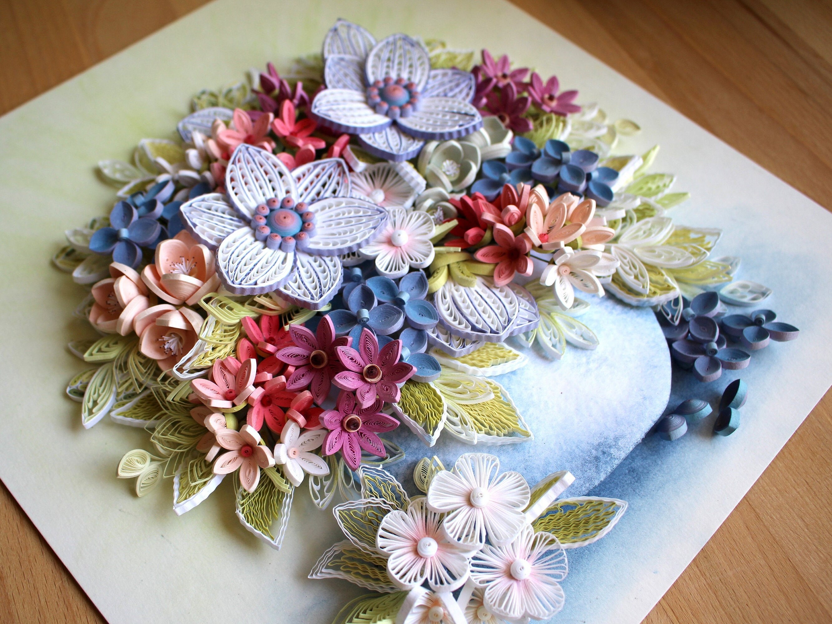 3D Paper Quilling Bouquet With Gentle Spring Flowers Quilling Home