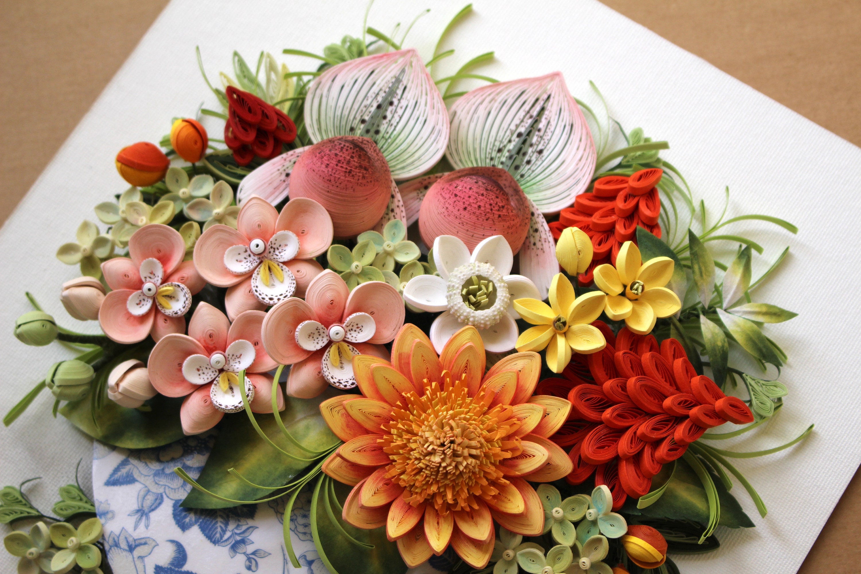 Let's Enjoy Flowers Anc Colors PAPER QUILLING by Motoko Maggie Nakatani  Japanese Craft Book 