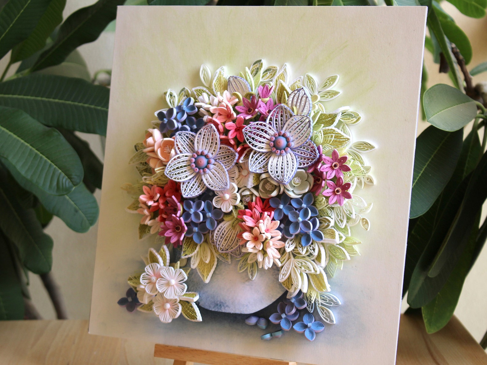 3D Paper Quilling Bouquet with Gentle Spring Flowers Etsy