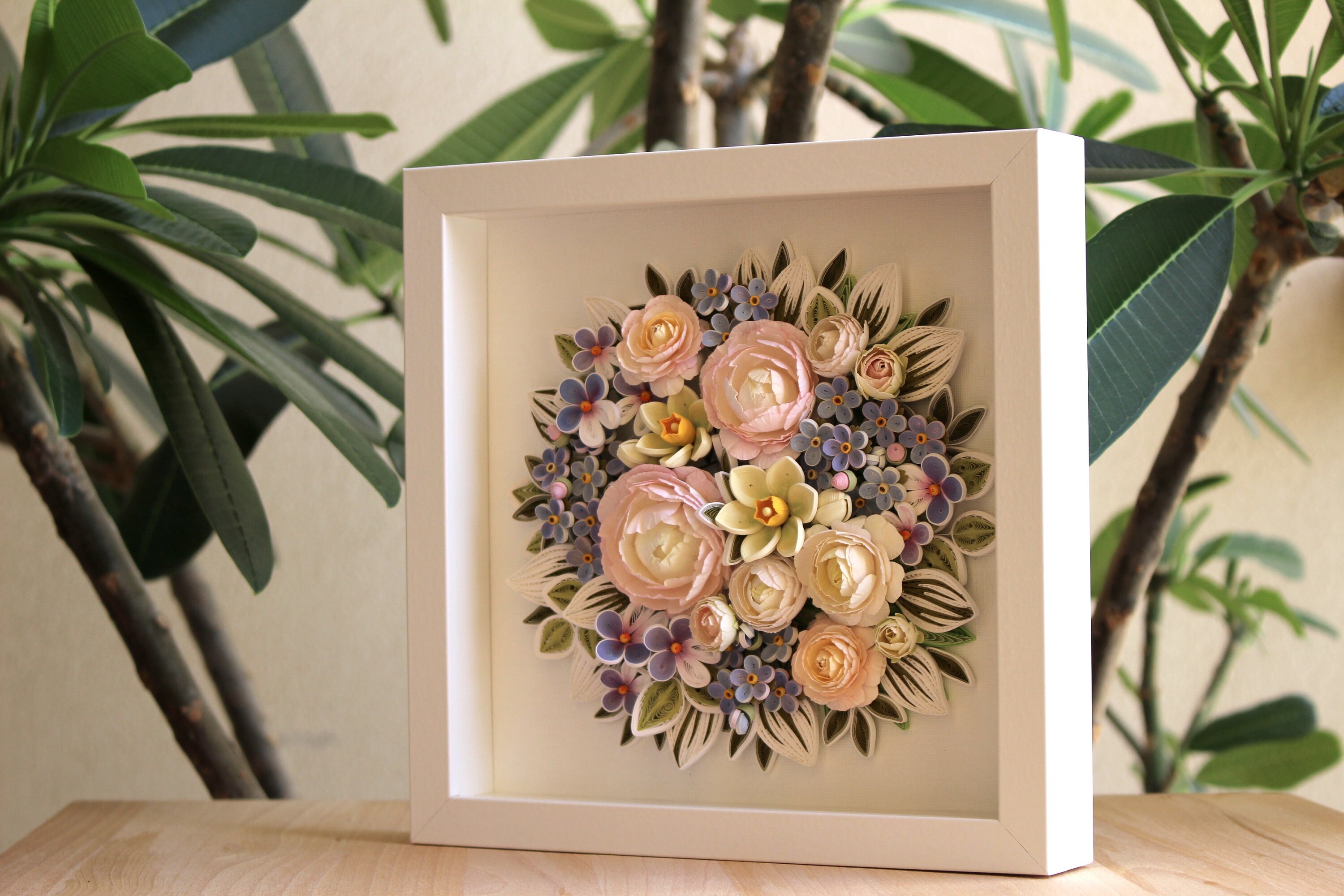 3D Paper Quilling Flowers Wall Decor Flower Arrangement with Etsy