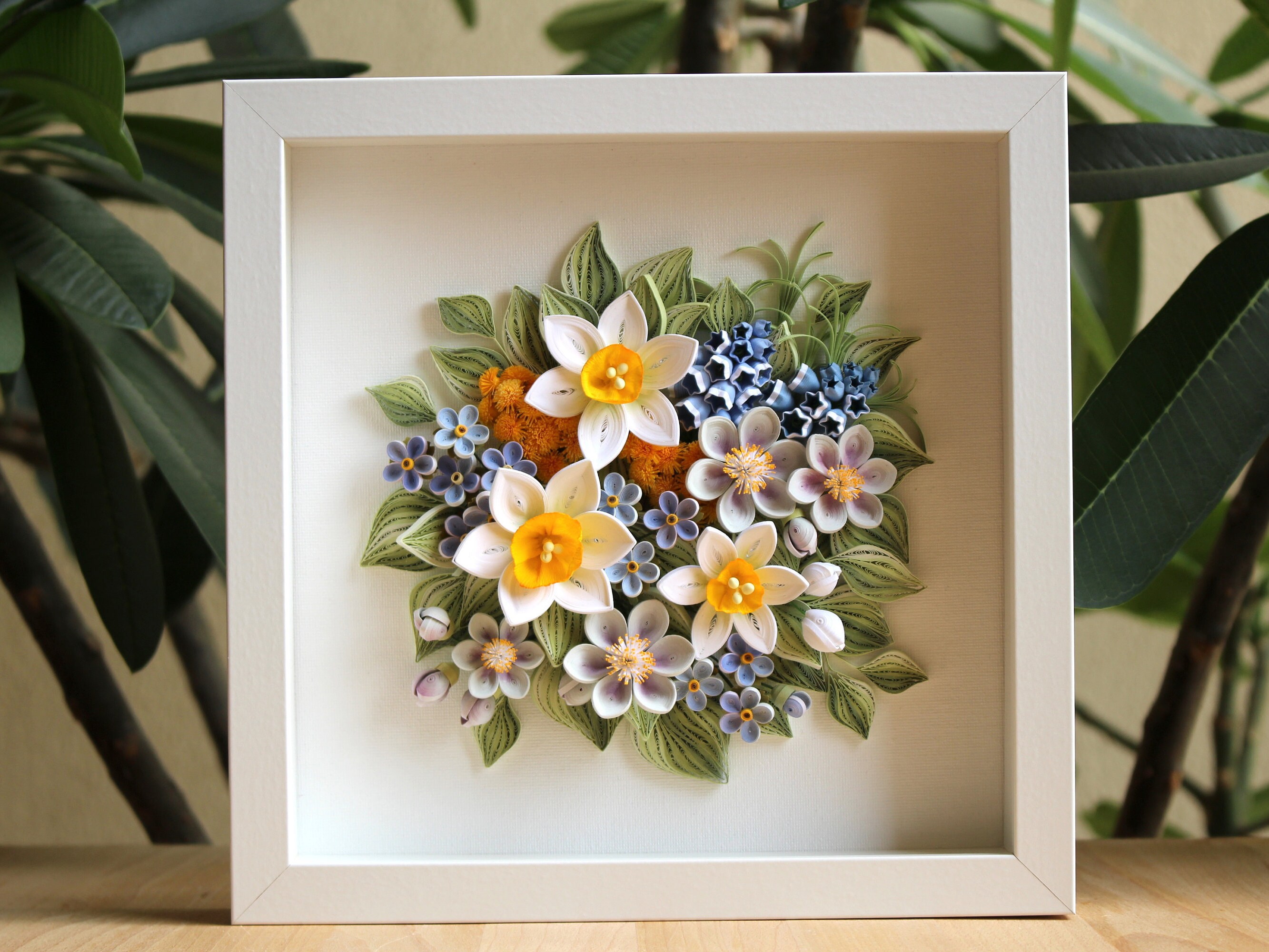Quilling Art Botanical Wall Art Paper Flower Display 3D Etsy