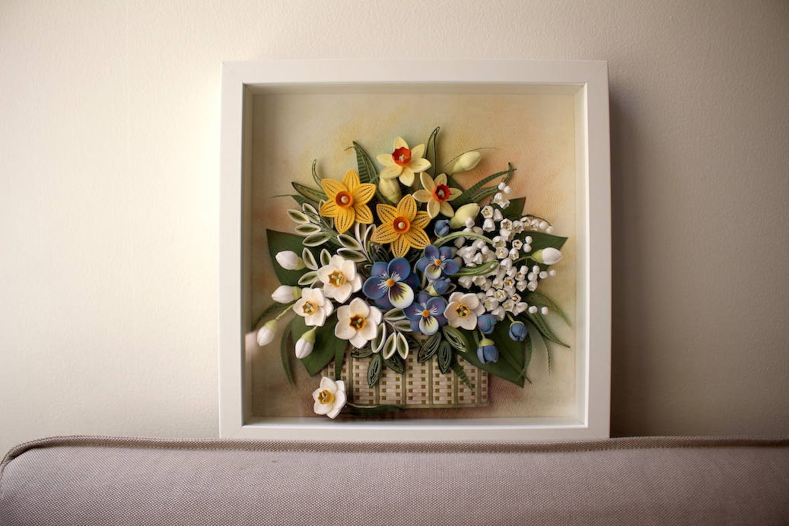 Bouquet of Daffodils and Lilies of the Valley Etsy