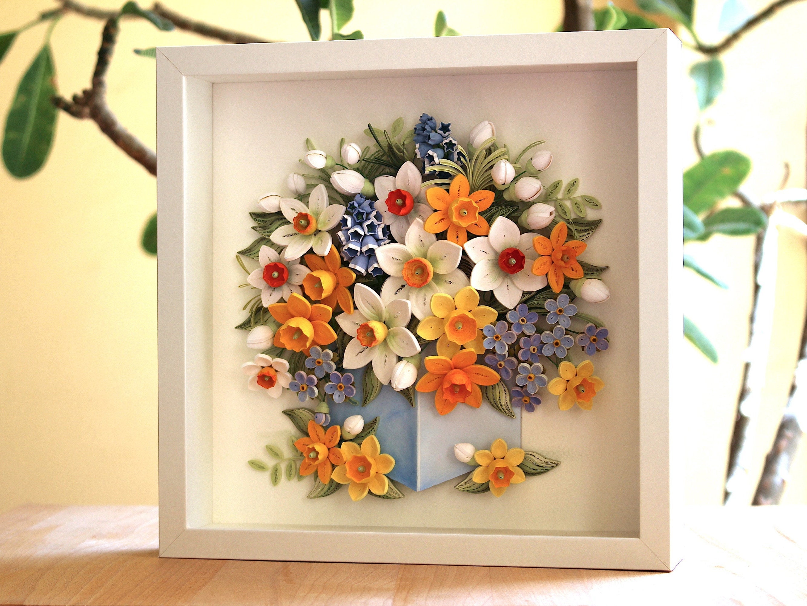 3D Paper Quilling Mug with Colorful Flowers · Creative Fabrica