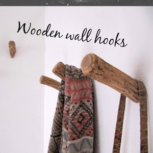 Wooden wall hook, Cork Wood, Rustic Branch Hooks, Wooden Hook Rack, Tree Branch Coat Hanger, Towel Hooks, Wall Hooks