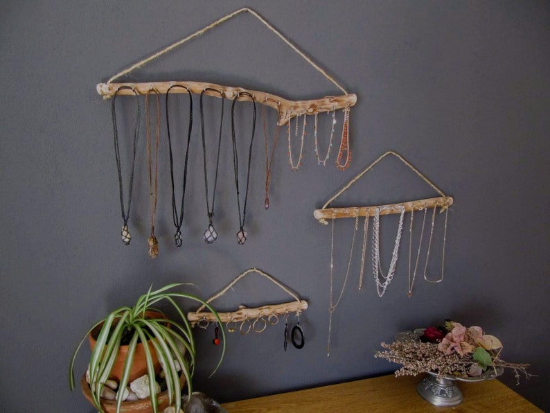 Made to Order Small Space Storage Hangers Olive Wood Jewelry Organizer Choose your own jewelry Display Art Eco friendly Zero Waste