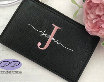 PERSONALISED CARD HOLDER, coin purse, Initial card holder, custom card holder, personalised purse, monogram card holder wallet, Gift for her