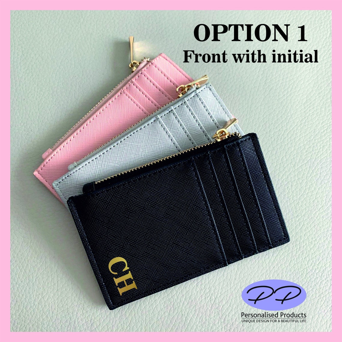 PERSONALISED CARD HOLDER Coin Purse Initial Card Holder Etsy UK